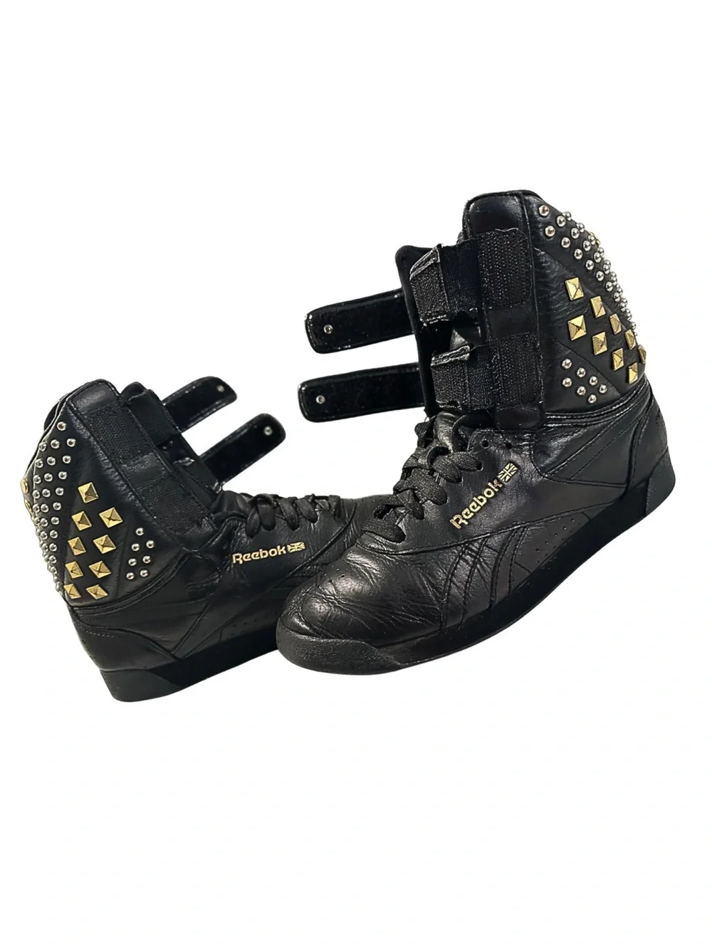 Reebok Freestyle Hi Gold Studded Alicia Keys Double Bubble Shoes Women's 6.5